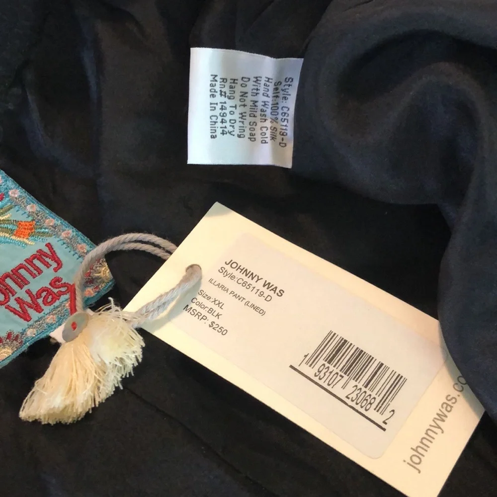 JOHNNY WAS Size XXL ILLARIA 100% Silk Pull-On Drawstring Elastic Waist $250 NEW - Picture 14 of 16